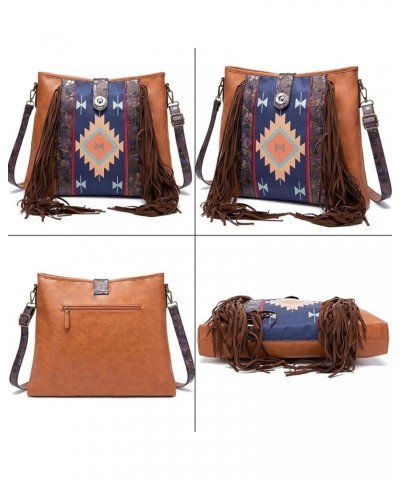 Shoulder Bag for Women Bohemian Crossbody Bag Tassels Satchel Handbag Cotton and Linen Material Purse Travel,Dating Multicolo...