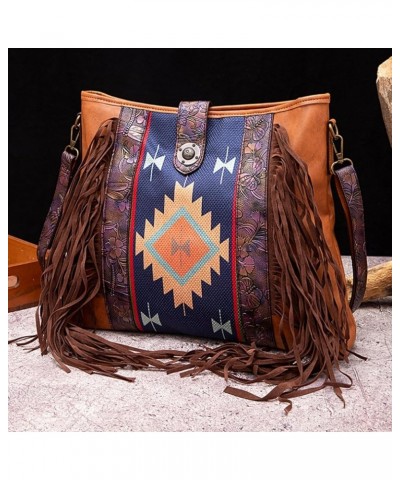 Shoulder Bag for Women Bohemian Crossbody Bag Tassels Satchel Handbag Cotton and Linen Material Purse Travel,Dating Multicolo...