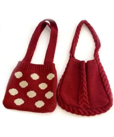 2022 New Women's Shoulder Tote Bag, Aesthetic Wandering Bag, Y2K Tote Bag, Knitted Tote Bag (Red twist) $18.14 Totes