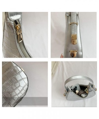 Y2k Silver Purse for Women Y2k Silver Bag Metallic Purse Small Hobo Bag Silver Handbag Evening Shoulder Bag (Frosted Gold) Br...