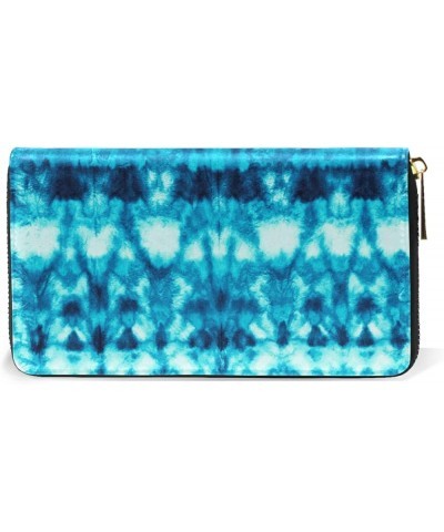 Turquoise Leather Long Wallet Organizer with Zipper Purse Clutch Bag for Women Men 4.13"(L) x 7.48"(W) Multi 12 $17.84 Clutches