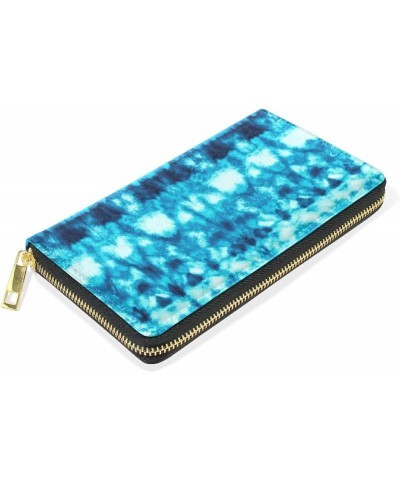 Turquoise Leather Long Wallet Organizer with Zipper Purse Clutch Bag for Women Men 4.13"(L) x 7.48"(W) Multi 12 $17.84 Clutches