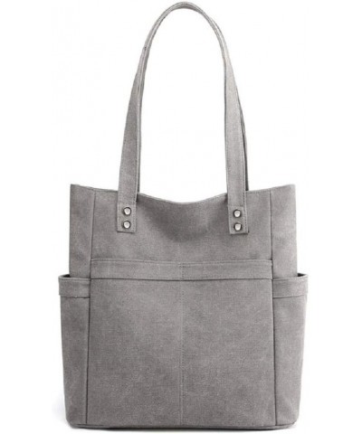 Shoulder Handbags for Women Canvas Hobo Purse Medium Satchel Bag Casual Shopper Travel Bag Grey $15.00 Hobo Bags