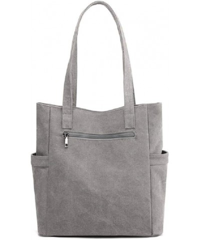 Shoulder Handbags for Women Canvas Hobo Purse Medium Satchel Bag Casual Shopper Travel Bag Grey $15.00 Hobo Bags