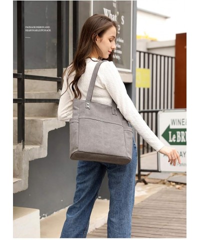 Shoulder Handbags for Women Canvas Hobo Purse Medium Satchel Bag Casual Shopper Travel Bag Grey $15.00 Hobo Bags