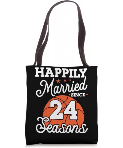 24th Wedding Anniversary Basketball Husband Wife 24 Years Tote Bag $10.25 Totes