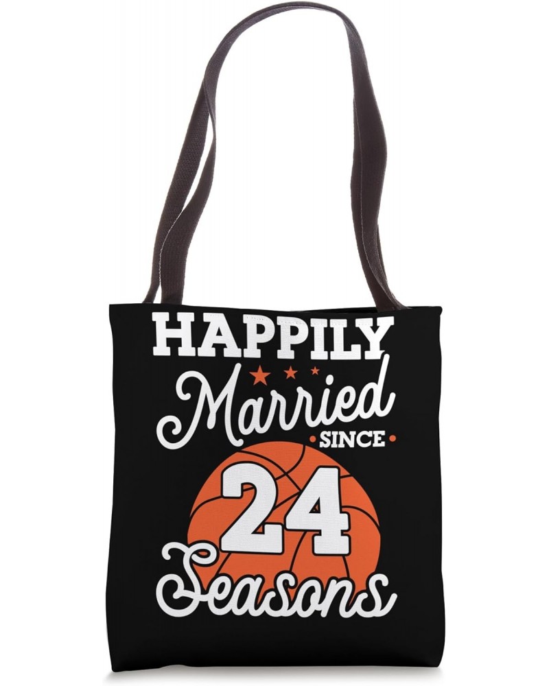 24th Wedding Anniversary Basketball Husband Wife 24 Years Tote Bag $10.25 Totes