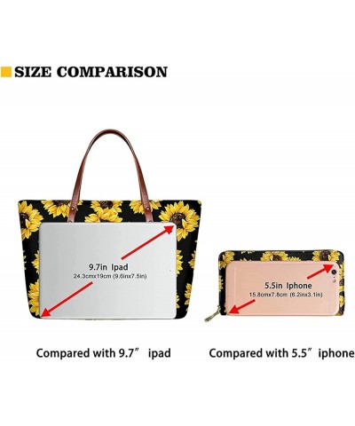 Handbags for Women Large Capacity Crossbody Totes with Wallet Clutch 2pcs Set Hippie Mushroom Skull Design $28.49 Totes