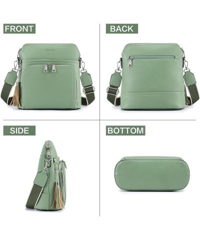 Crossbody Bag for Women,Lightweight Medium Crossbody Purse Soft Leather Women's Shoulder Handbags with Tassel Green $16.38 Cr...