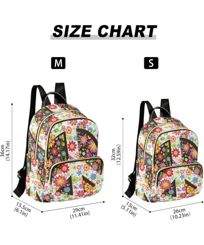 Peace Colorful Flowers Fashion Travel Backpack for Women Multi Pockets Lightweight Purse for Women-S Multicolor Small $17.97 ...