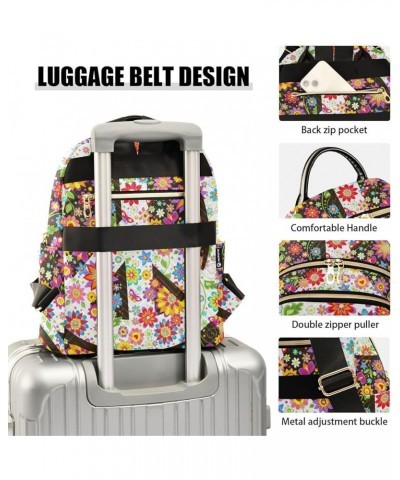 Peace Colorful Flowers Fashion Travel Backpack for Women Multi Pockets Lightweight Purse for Women-S Multicolor Small $17.97 ...