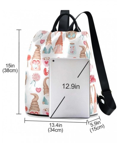 Backpack Purse for Women Fashion Travel Anti-theft Cute Gnome Valentines Day Daypack Casual Shoulder Bag Medium Size $18.38 B...