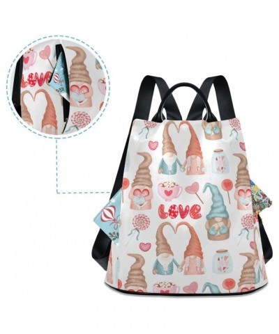 Backpack Purse for Women Fashion Travel Anti-theft Cute Gnome Valentines Day Daypack Casual Shoulder Bag Medium Size $18.38 B...