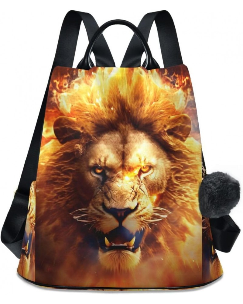 Women Fashion Backpack - Flame Lion, Anti Theft Casual Daypack Shoulder Bag Purse for Travel Work 15 inches $23.36 Backpacks