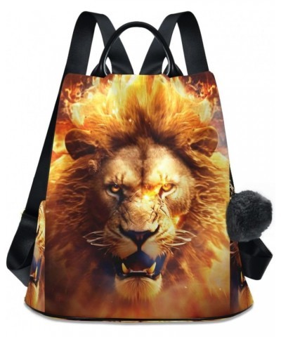 Women Fashion Backpack - Flame Lion, Anti Theft Casual Daypack Shoulder Bag Purse for Travel Work 15 inches $23.36 Backpacks