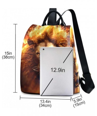 Women Fashion Backpack - Flame Lion, Anti Theft Casual Daypack Shoulder Bag Purse for Travel Work 15 inches $23.36 Backpacks