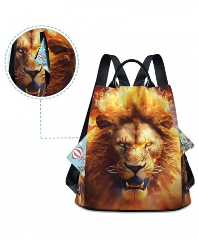 Women Fashion Backpack - Flame Lion, Anti Theft Casual Daypack Shoulder Bag Purse for Travel Work 15 inches $23.36 Backpacks