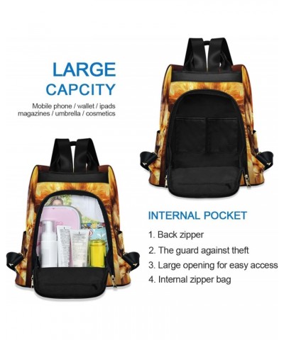 Women Fashion Backpack - Flame Lion, Anti Theft Casual Daypack Shoulder Bag Purse for Travel Work 15 inches $23.36 Backpacks