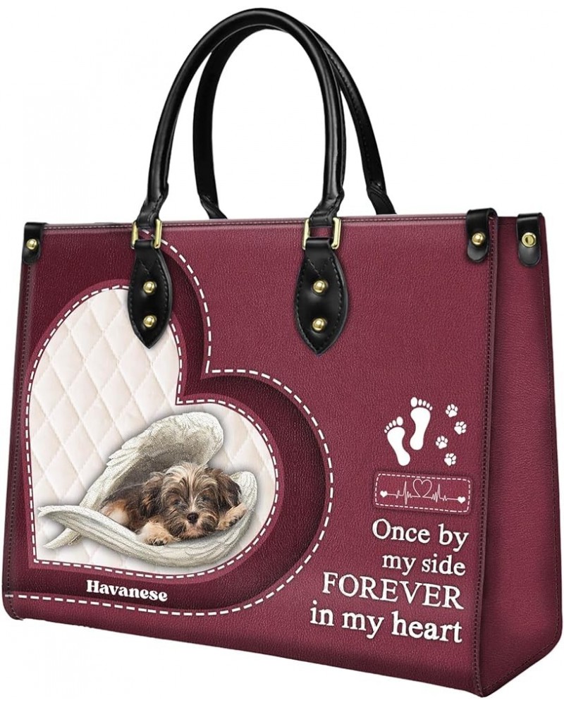 Havanese Leather Bag Women Fashion Synthetic Leather Handbags Shoulder Bag For Dog Lover Style 7 $29.81 Totes