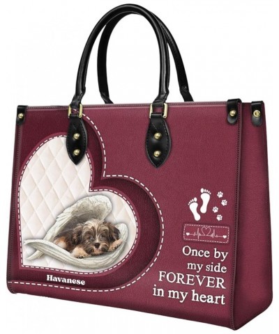 Havanese Leather Bag Women Fashion Synthetic Leather Handbags Shoulder Bag For Dog Lover Style 7 $29.81 Totes