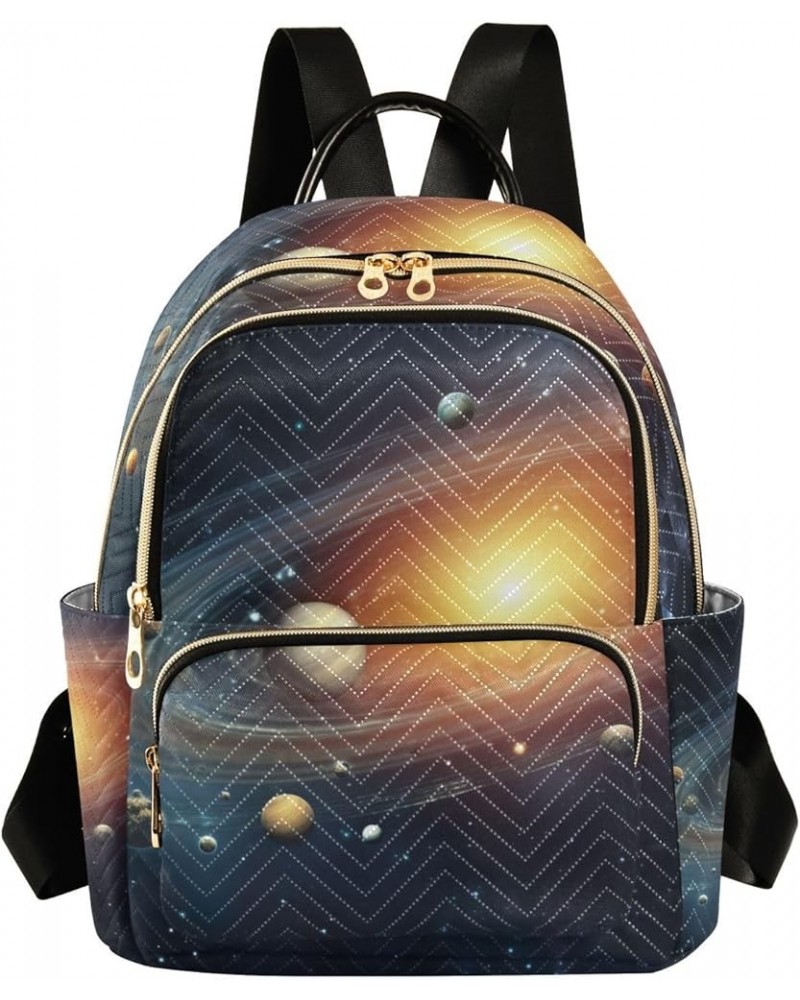 Galaxy Planets Sturdy Women's Backpack, Fashionable Women Backpack, Women's Travel Backpack for Airplane, M Solar System With...