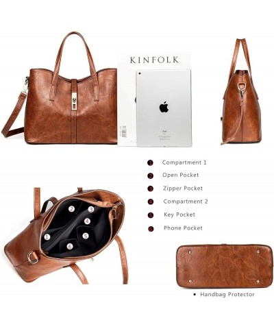 Purses and Handbags for Women Satchel Shoulder Tote Bags 1-adark Brown $19.60 Satchels