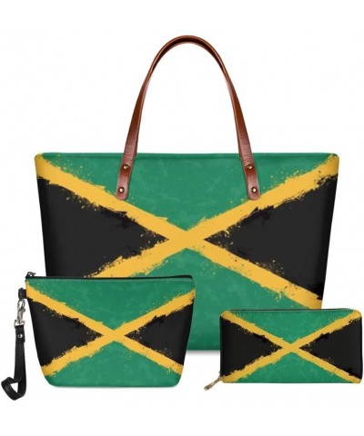 Purses and Handbags for Womens Satchel Shoulder Tote Bags Wallets 3PCS Jamaican Flag $24.30 Totes