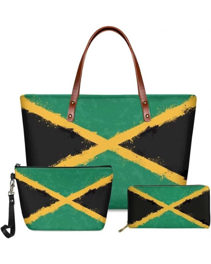 Purses and Handbags for Womens Satchel Shoulder Tote Bags Wallets 3PCS Jamaican Flag $24.30 Totes