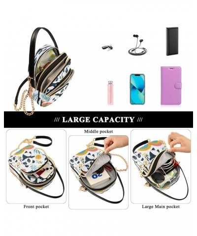 Quilted Crossbody Bags for Women,Panda Palying with Rainbow02 Women's Crossbody Handbags Small Travel Purses Phone Bag $10.78...