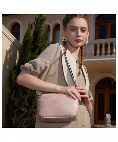 Small Crossbody Bag with Wide Guitar Strap Camera Purse Shoulder Handbag Satchel Pink $13.74 Satchels