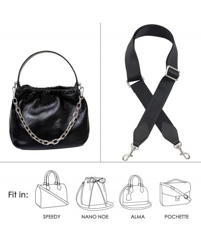 Purse Strap Replacement Crossbody Handbag Stripe Wide Adjustable Silver Hardware-black Purse Strap $15.89 Crossbody Bags