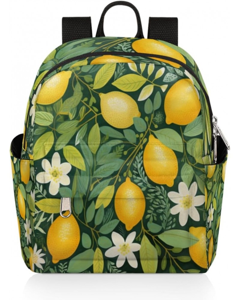 Lemon Fruit Floral Small Backpack for Women Ladies Mini Backpack Travel Casual Backpack Purse Satchel Daypack $18.34 Backpacks