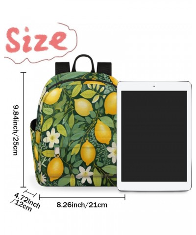 Lemon Fruit Floral Small Backpack for Women Ladies Mini Backpack Travel Casual Backpack Purse Satchel Daypack $18.34 Backpacks