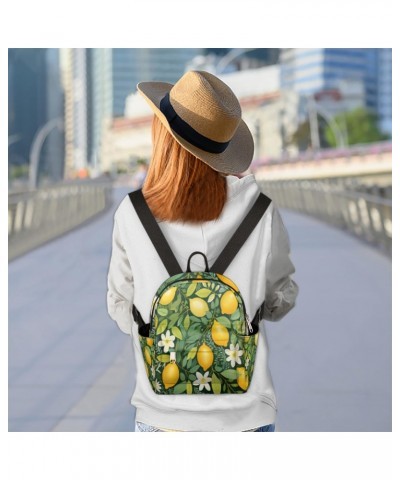 Lemon Fruit Floral Small Backpack for Women Ladies Mini Backpack Travel Casual Backpack Purse Satchel Daypack $18.34 Backpacks