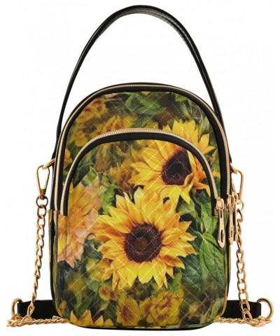 Sunflower Women's Crossbody Handbags with Zipper,Casual Leather Cell Phone Purse Crossbody Bags For Women teen girls19 $11.18...