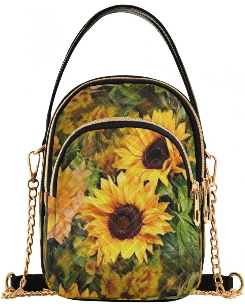 Sunflower Women's Crossbody Handbags with Zipper,Casual Leather Cell Phone Purse Crossbody Bags For Women teen girls19 $11.18...