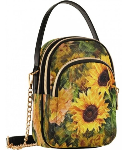 Sunflower Women's Crossbody Handbags with Zipper,Casual Leather Cell Phone Purse Crossbody Bags For Women teen girls19 $11.18...