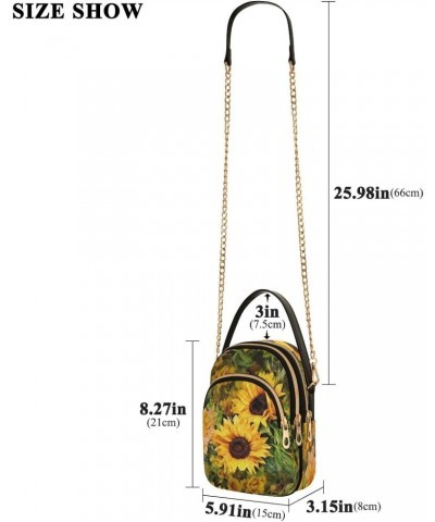 Sunflower Women's Crossbody Handbags with Zipper,Casual Leather Cell Phone Purse Crossbody Bags For Women teen girls19 $11.18...