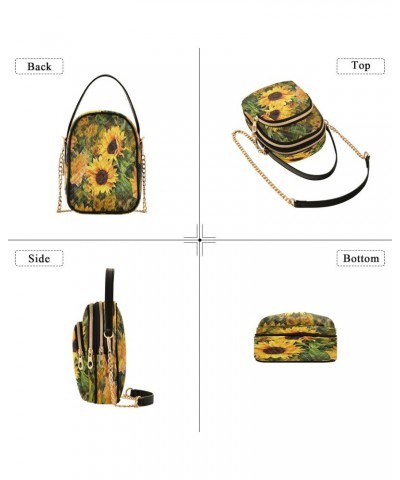 Sunflower Women's Crossbody Handbags with Zipper,Casual Leather Cell Phone Purse Crossbody Bags For Women teen girls19 $11.18...