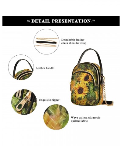 Sunflower Women's Crossbody Handbags with Zipper,Casual Leather Cell Phone Purse Crossbody Bags For Women teen girls19 $11.18...