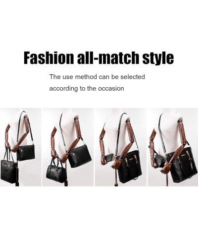 6-Pcs Handbags Sets Women Purses PU Leather Texture Pattern Tote Bags Satchel Crossbody Shoulder Bag Wristlets Wallet Blue $3...