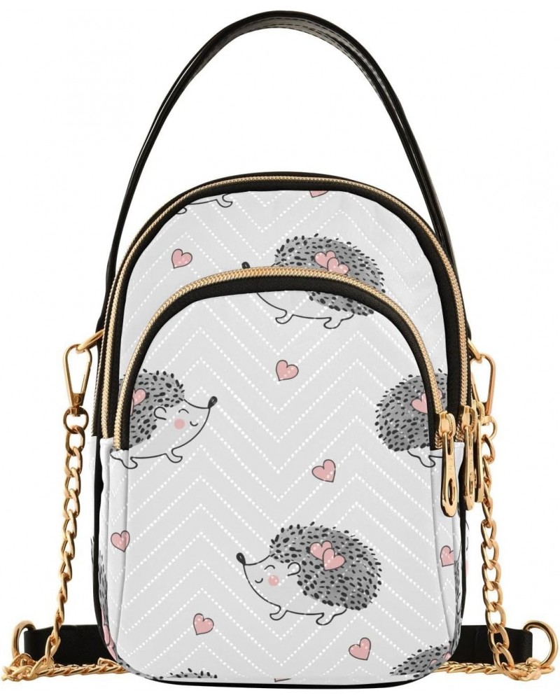 Hedgehogs Hearts Crossbody Bags for Women Cross Body Bags Cell Phone Purse with Chain Strap for Travel Daily Use $13.25 Cross...