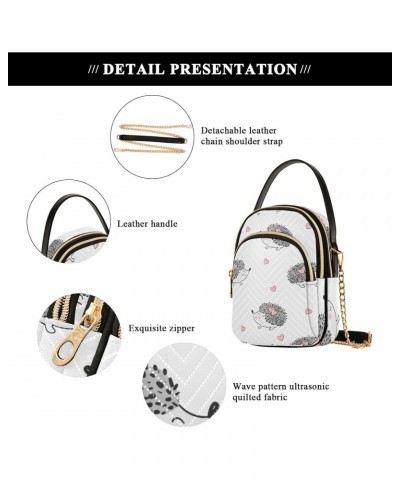 Hedgehogs Hearts Crossbody Bags for Women Cross Body Bags Cell Phone Purse with Chain Strap for Travel Daily Use $13.25 Cross...