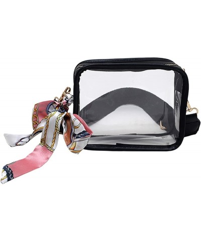 Clear Crossbody Bag, Zipper Closure Crossbody Messenger Shoulder Bag with Adjustable Strap (Purple) Black $10.19 Crossbody Bags