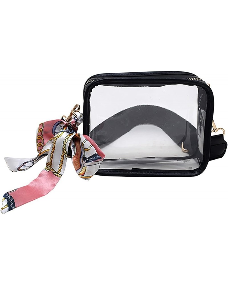 Clear Crossbody Bag, Zipper Closure Crossbody Messenger Shoulder Bag with Adjustable Strap (Purple) Black $10.19 Crossbody Bags