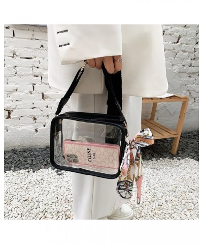 Clear Crossbody Bag, Zipper Closure Crossbody Messenger Shoulder Bag with Adjustable Strap (Purple) Black $10.19 Crossbody Bags