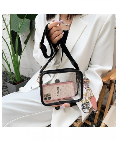 Clear Crossbody Bag, Zipper Closure Crossbody Messenger Shoulder Bag with Adjustable Strap (Purple) Black $10.19 Crossbody Bags