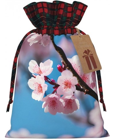 Retro Flower Christmas Gift Bag - Stylish Eco-Friendly Polyester Bag For Your Festive Presents Pink Cherry Blossoms Small $9....