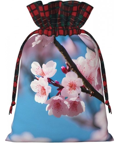 Retro Flower Christmas Gift Bag - Stylish Eco-Friendly Polyester Bag For Your Festive Presents Pink Cherry Blossoms Small $9....