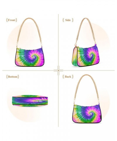 Green Purple Tie Dye Women's Handbags Tote Crossbody Bag Purse Ladies Shoulder Bag Hobo Handbag $16.79 Totes